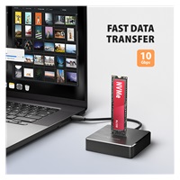 AXAGON ADSA-M2C11, stacja dokująca USB-C 10Gbps dla 1x dysku M.2 NVMe/SATA SSD