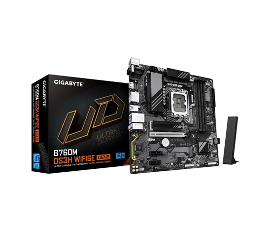 BAZAR - GIGABYTE MB Sc LGA1700 B760M DS3H WIFI6E GEN5, Intel B760, 4xDDR5, 2xDP, 1xHDMI, mATX - Po opravě (Komplet)