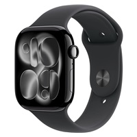 BAZAR - Apple Watch Series 11 GPS 42mm Jet Black Aluminium Case with Black Sport Band - S/M - rozbaleno