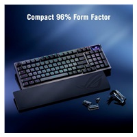 ASUS klávesnice ROG Azoth 96 HE, Mechanická, Bezdrátová, BT, RF 2.4GHz, US, černá