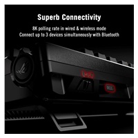 ASUS klávesnice ROG Azoth 96 HE, Mechanická, Bezdrátová, BT, RF 2.4GHz, US, černá