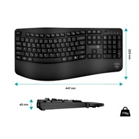 CONNECT IT FOR HEALTH Ergonomická klávesnice ErgoOffice, Bezdrátová, CZ+SK, černá