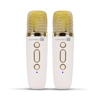 CONNECT IT Karaoke party reproduktor 2Mic, bezdrátový + 2x mikrofon, béžová