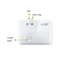 ACER Projektor S1387n, ShortThrow, WXGA (1280x800), 4000 ANSI, 20 000:1, VGA, HDMI, RJ45, repro 1x16W, 3.1Kg, LumiSense,