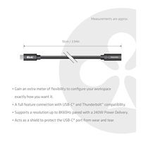 Club3D Prodlužovací kabel USB-C 8K60Hz, 40Gbps, Power Delivery 240W, (M/F), 100cm