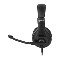 C-TECH Sluchátka MHS-05U, USB, k PC, černá