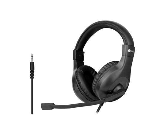 C-TECH Sluchátka MHS-05, 3,5mm jack, k PC, černá