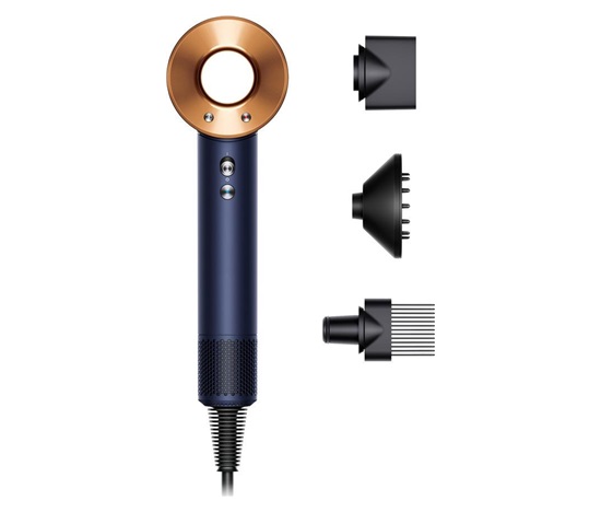 Dyson Supersonic HD07 T3/T4 fén, 1600 W, 3 rychlosti, 4 teploty, koncentrátor, pruská modrá/měděná