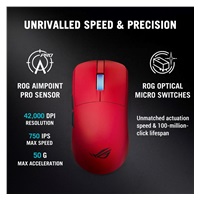 ASUS Herní myš ROG Harpe II Ace, Bezdrátová, červená