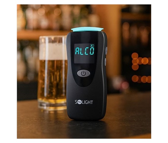 Solight profesionální bezkontaktní alkohol tester, Fuel Cell, 0,0 - 5,0‰ BAC,citlivost 0,08‰