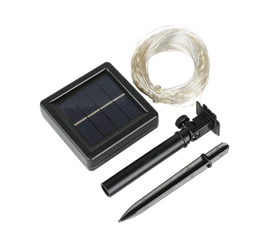 Solight LED solární řetěz, 200LED, 22m, teplá bílá