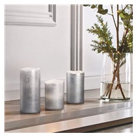 Solight sada LED svíček, 3x svíčka, 10/13/16cm, stříbrná barva, 3x AAA