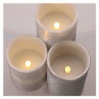 Solight sada LED svíček, 3x svíčka, 10/13/16cm, stříbrná barva, 3x AAA