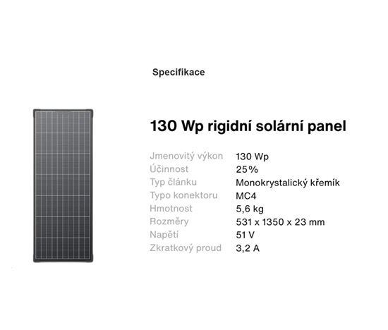 EcoFlow RV Max sada dvou 130W rigidních solárních panelů