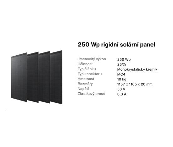 EcoFlow sada čtyř 250W rigidních solárních panelů
