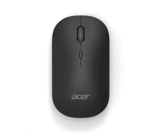 ACER bezdrátová myš Wireless Mouse AMR130,dual mode 2.4GHz + BT 5.2,4 tlačítka,1600dpi,125Hz,30 IPS,Černá