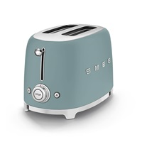 Smeg TSF01EGMEU toustovač / topinkovač, 2 toasty, 6 úrovní opékání, zásuvka na drobky, styl. 50. let, smaragdově zelená