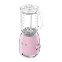 Smeg BLF03PKEU mixér, 800 W, 4 programy, funkce pulse, 18000 RPM, nerezové ostří, Ice crush, 50‘s Style, růžový