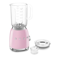 Smeg BLF03PKEU mixér, 800 W, 4 programy, funkce pulse, 18000 RPM, nerezové ostří, Ice crush, 50‘s Style, růžový