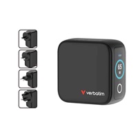 VERBATIM Mini GaN Nabíječka s displejem 65W, 2xUSB-C, 1xUSB-A, šedá