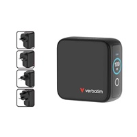 VERBATIM Mini GaN Nabíječka s displejem 100W, 2xUSB-C, 1xUSB-A, černá