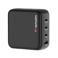 VERBATIM Mini GaN Nabíječka s displejem 140W, 3xUSB-C, 1xUSB-A, černá