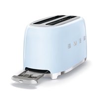 Smeg TSF02PBEU, toustovač / topinkovač, 4 toasty, 6 úrovní opékání, zásuvka na drobky, styl. 50. let, pastelově modrý