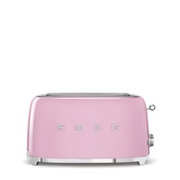 Smeg TSF02PKEU, toustovač / topinkovač, 4 toasty, 6 úrovní opékání, zásuvka na drobky, styl. 50. let, růžový
