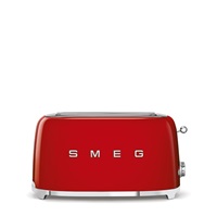 Smeg TSF02RDEU, toustovač / topinkovač, 4 toasty, 6 úrovní opékání, zásuvka na drobky, styl. 50. let, červený