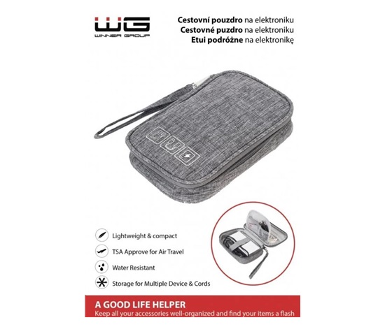 WG Cestovní pouzdro na elektroniku 2 / 18,5 x 12,5 x 3,5cm / grey