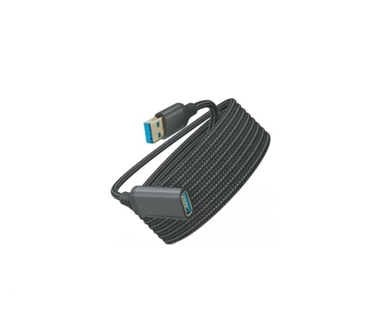 WG Prodlužovací kabel USB-A (male) to USB-A (female) / 1m / nylon braided / black