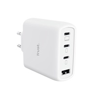 TRUST GaN Nabíječka MAXO 65W, 3xUSB-C,1xUSB-A, bílá