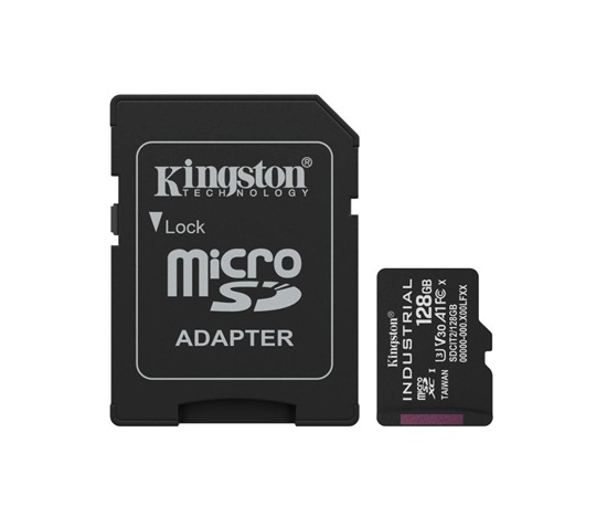 Kingston MicroSDXC karta 128GB microSDXC Industrial C10 A1 pSLC Card + SD Adapter