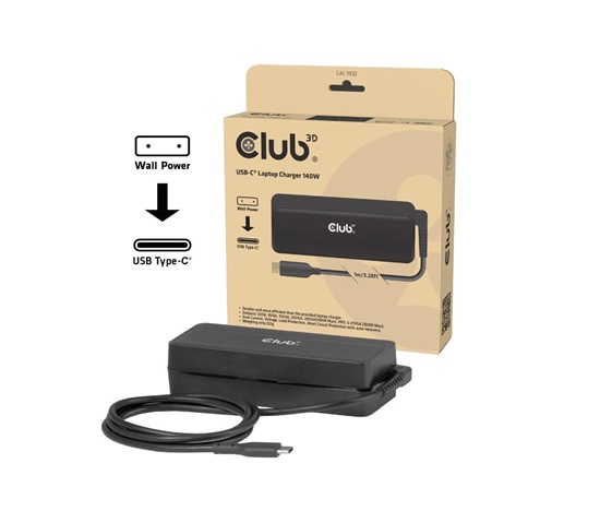 Club3D Nabíječka pro notebook, USB-C, 140W, 1m