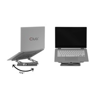 Club3D Nastavitelný hliníkový stojan pro notebook s USB-C hubem na 2xUSB, 1xHDMI, 2xUSB-C, 1xRJ45, 360°, 100W, 4K60Hz