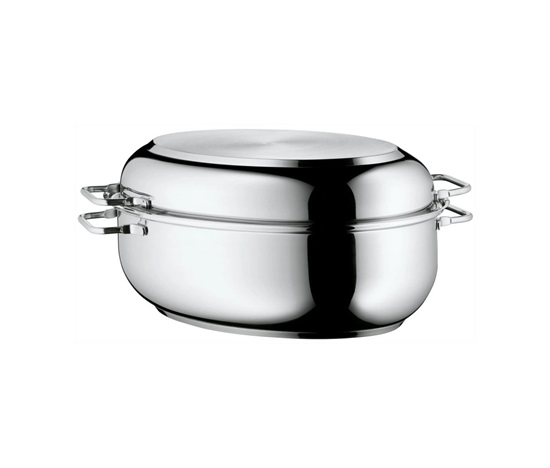 WMF - Oválný pekáč s poklicí 2v1, rozměry 41x28,5 x18 cm, nerezová ocel