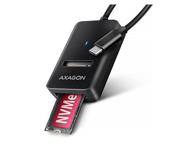 BAZAR - AXAGON ADM2-CM USB-C 10Gbps - M.2 NVMe & SATA SSD adaptér, kabel USB-C 10cm - Poškozený obal (Komplet)