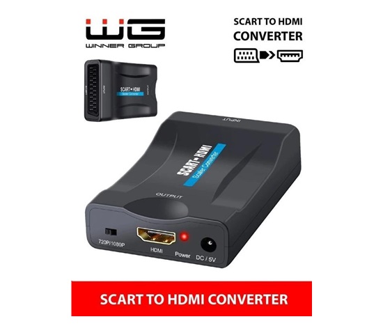 BAZAR - WG - Audio video konvertor SCART na HDMI, černá - Poškozený obal (Komplet)