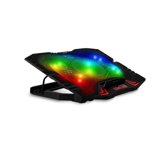 EVOLVEO Ania 5RGB, chladicí podložka pro notebook, 5x ventilátor, RGB podsvícení