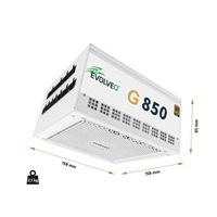 EVOLVEO G850 zdroj 850W, 80+ GOLD, ATX 3.1, aPFC, 140 mm ventilátor, záruka 3 roky, bílý