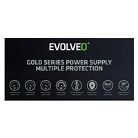 EVOLVEO G750 zdroj 750W, 80+ GOLD, ATX 3.1, aPFC, 140 mm ventilátor, záruka 3 roky, bílý