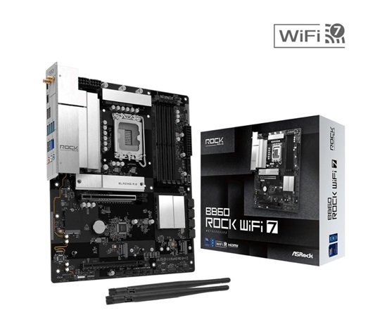 ASRock MB Sc LGA1851 B860 Rock WiFi 7, Intel B860, 4xDDR5, 1xHDMI, WiFi, ATX