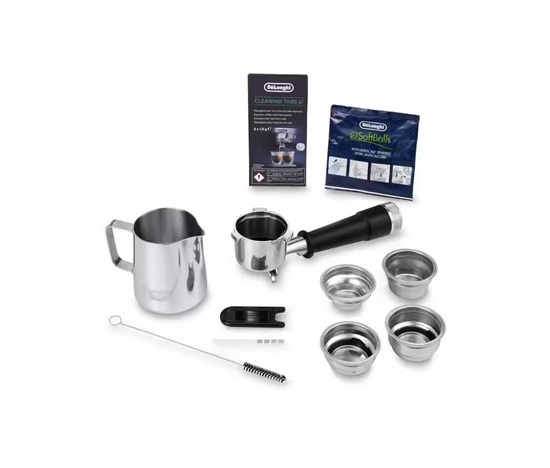 DeLonghi La Specialista Opera pákový kávovar, 1550 W, vestavěný mlýnek, parní tryska MyLatte, nerez