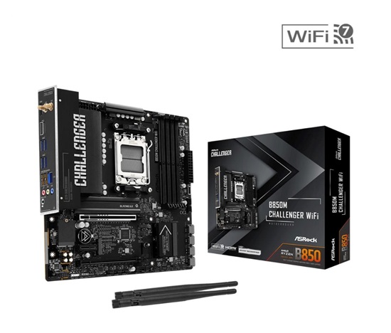 ASRock MB Sc AM5 B850M Challenger WiFi,  AMD B850, 4xDDR5, 1xHDMI, WiFi, mATX