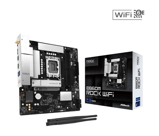 ASRock MB Sc LGA1851 B860M ROCK WIFI, Intel B860, 2xDDR5, 1xHDMI, 1x DP, WiFi,  mATX