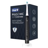 Oral-B Pulsonic Slim Clean 2000 Black, sonický zubní kartáček, 2 režimy čištění, časovač, bělící