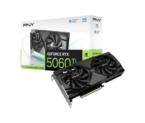 PNY VGA Nvidia GeForce RTX 5060 Ti 8GB Dual Fan, RTX 5060 Ti, 8GB GDDR7, 3xDP, 1xHDMI