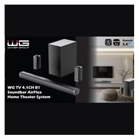 WG TV 4.1CH BT Soundbar AirFlex Home Theater System/4 main audio channels + 1 subwoofer