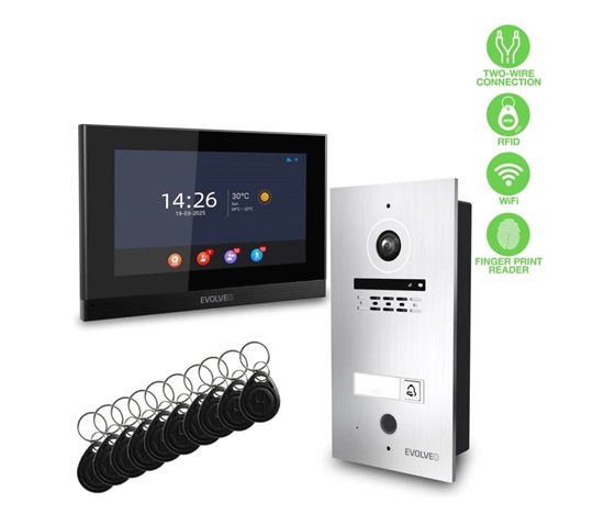 EVOLVEO DoorPhone ID-1, 2drátový videotelefon s RFID, otiskem prstu a podporou ONVIF kamer