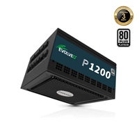 EVOLVEO P1200, zdroj 1200W, 80+ PLATINUM, ATX 3.1, aPFC, 140 mm ventilátor, plně modulární, 3 roky záruka, černý